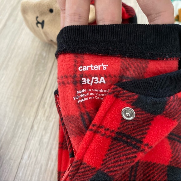 Bundle 4 Girls Fleece Feetie Pajamas 3T - Picture 3 of 5